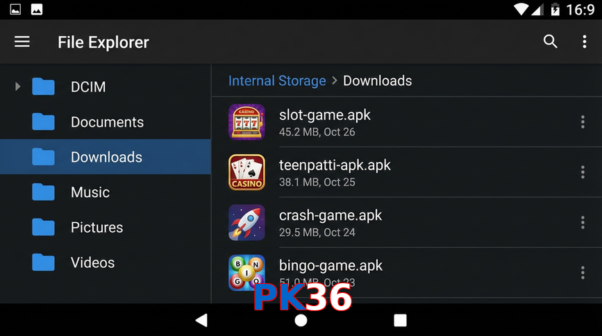 Main screen of PK36 gameapk page for PK players